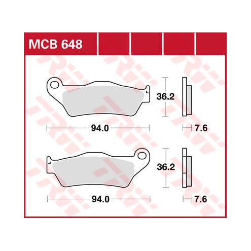 Plaquettes de frein organique TRW