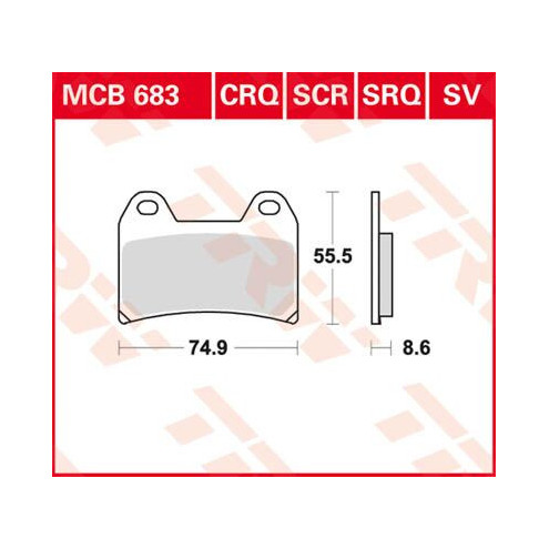 Plaquettes de frein carbone Racing TRW serie CRQ