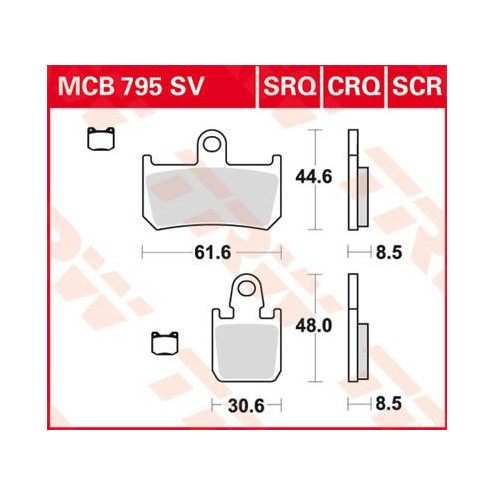 Plaquettes de frein carbone Racing TRW serie CRQ