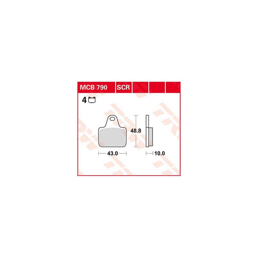 Plaquettes de frein métal fritté performance piste TRW serie SCR