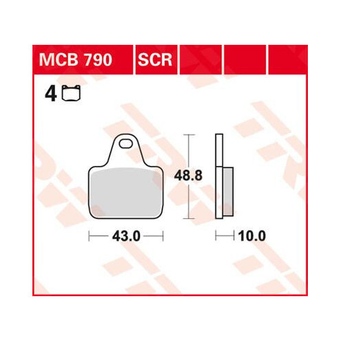 Plaquettes de frein métal fritté performance piste TRW serie SCR