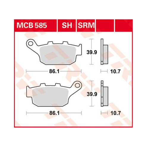 Plaquettes de frein métal fritté TRW série SH