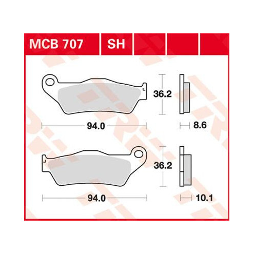 Plaquettes de frein métal fritté TRW série SH