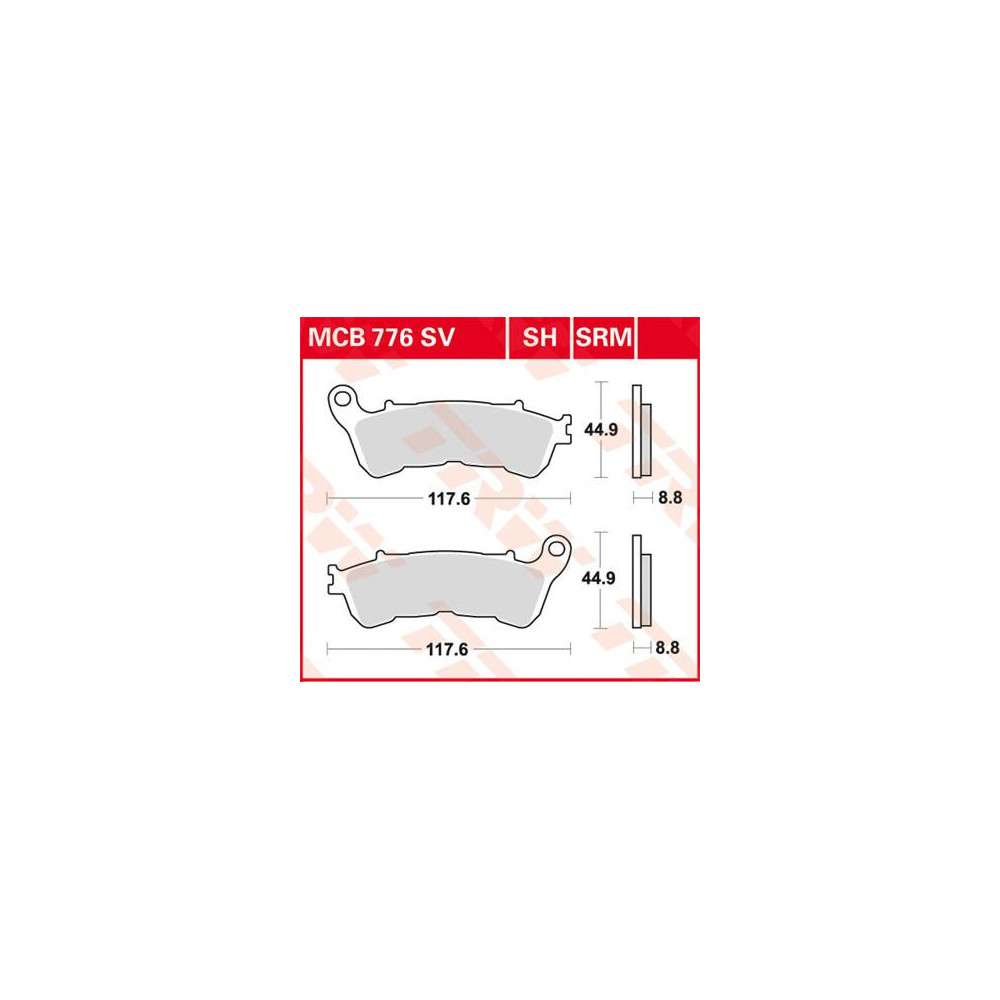 Plaquettes de frein métal fritté TRW série SH