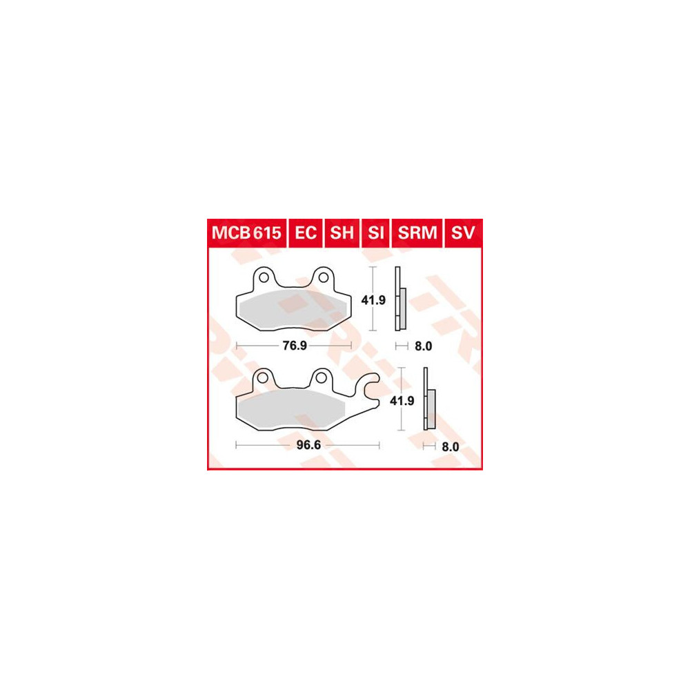 Plaquettes de frein métal fritté Offroad TRW série SI