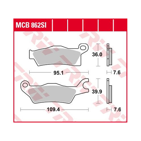 Plaquettes de frein métal fritté Offroad TRW série SI