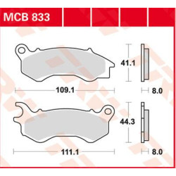 Plaquettes de frein métal fritté Scooter Honda 125 PCX