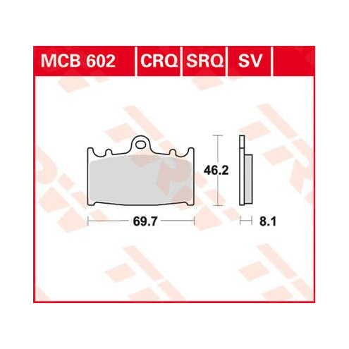 Plaquettes de frein métal fritté Sinter Performance TRW série SV