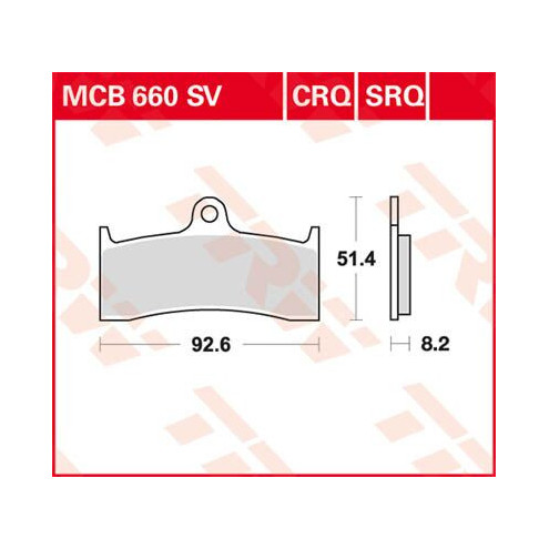 Plaquettes de frein métal fritté Sinter Performance TRW série SV