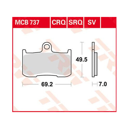 Plaquettes de frein métal fritté Sinter Performance TRW série SV