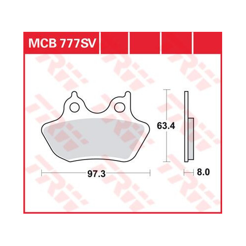Plaquettes de frein métal fritté Sinter Performance TRW série SV