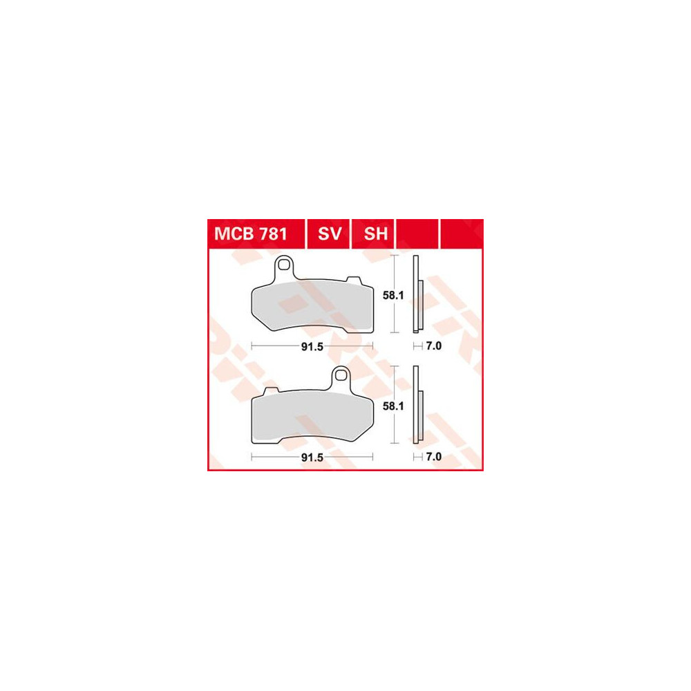Plaquettes de frein métal fritté Sinter Performance TRW série SV