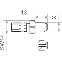 Raccord flexible durite de frein TRW Varioflex M10X1.25 male bleu
