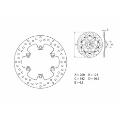 Disque de frein BREMBO Serie Oro rond fixe