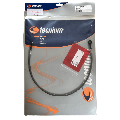 Durite de frein avant renforcé, gaine carbone raccord noir Aprilia 125 RS