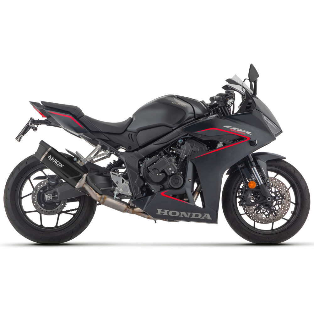 Ligne D'échappement Complète Arrow Thunder Pour Honda CBR 125 R 2004-2010 - Aluminium Noir, Embout Acier
