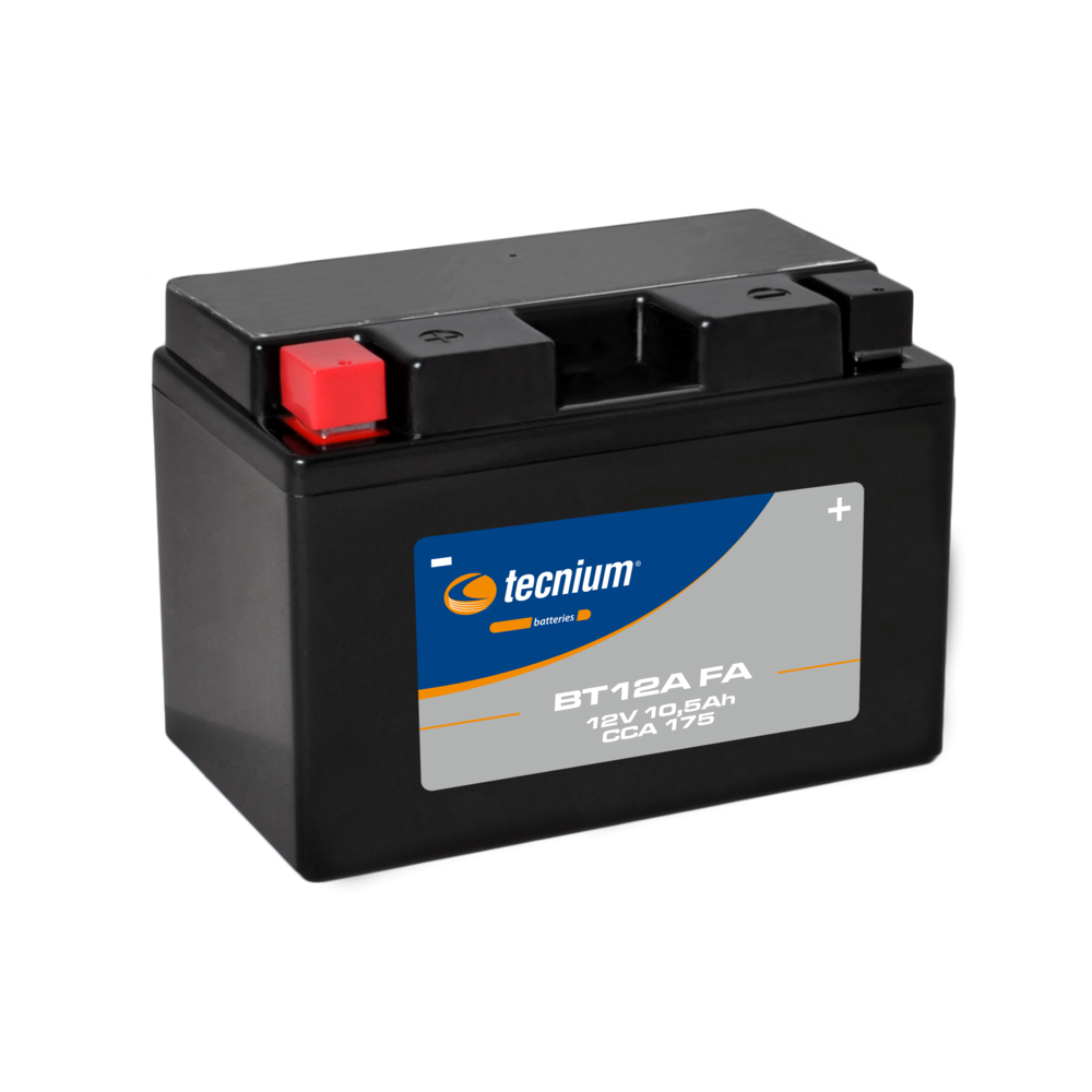Batterie TECNIUM sans entretien activé usine - BT12A Tecnium 1 - AVSmoto Racing Parts 