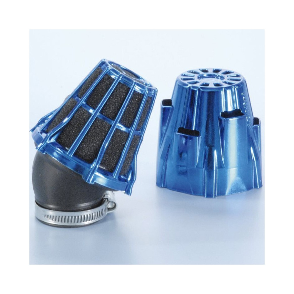 Filtre à air POLINI boîte à air 30° Ø42mm bleu chromé - 203.0115 Polini 1 - AVSmoto Racing Parts 