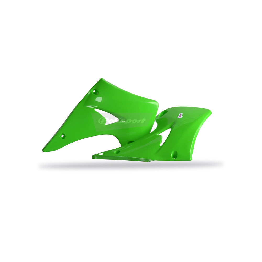 Ouïes de radiateur POLISPORT vert Kawasaki KX125/KX250 Polisport 1 - AVSmoto Racing Parts 
