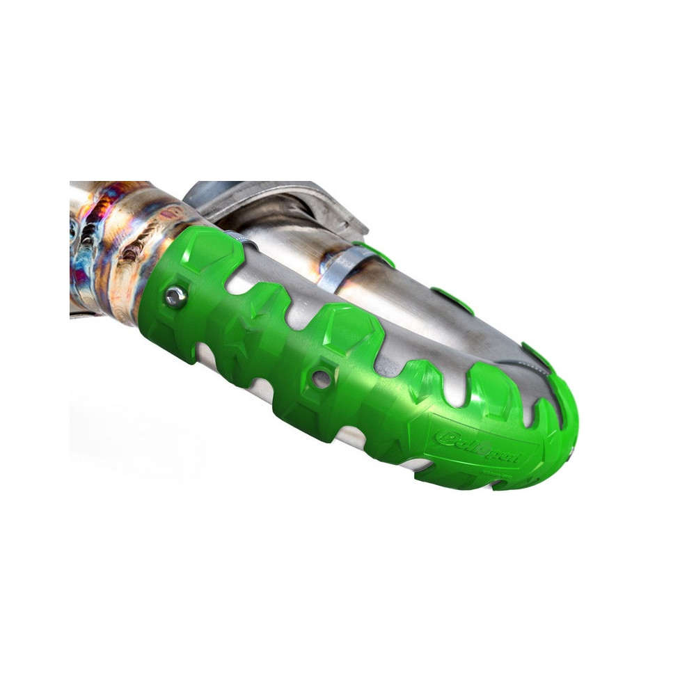 Protection d'échappement POLISPORT long bleu Polisport 1 - AVSmoto Racing Parts 