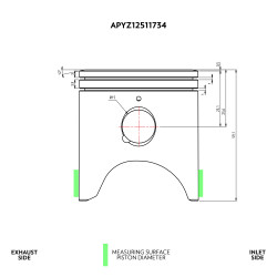 Kit piston VHM pour bielle +3mm Ø53,95mm - Yamaha 125 YZ 2005-24