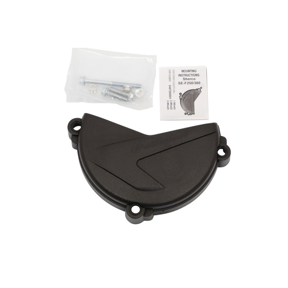 Protection de carter d'embrayage POLISPORT noir Sherco SE-F 250 Polisport 1 - AVSmoto Racing Parts 