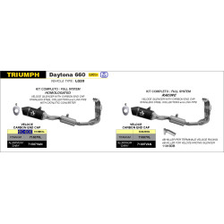 Ligne complète Arrow Veloce Alu Dark homologué - Triumph 660 Daytona 2024