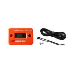 Compteur d'heures SCAR filaire avec Velcro orange SCAR 1 - AVSmoto Racing Parts 