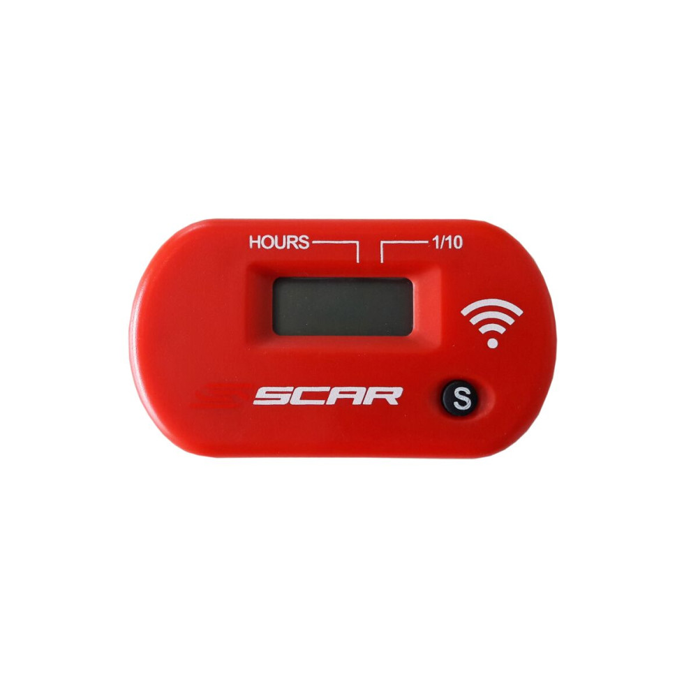 Compteur d'heures SCAR Sans-fil avec Velcro rouge SCAR 1 - AVSmoto Racing Parts 