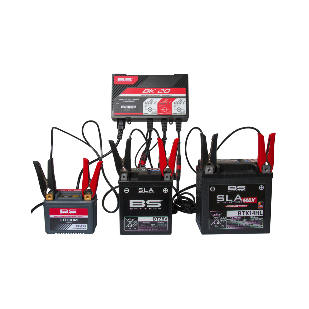 Chargeur de batterie intelligent BS BATTERY BK20 6V/12V 3x2A BS BATTERY 1 - AVSmoto Racing Parts 