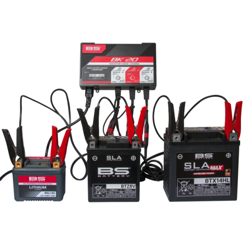 Chargeur de batterie intelligent BS BATTERY BK20 6V/12V 3x2A BS BATTERY 1 - AVSmoto Racing Parts 