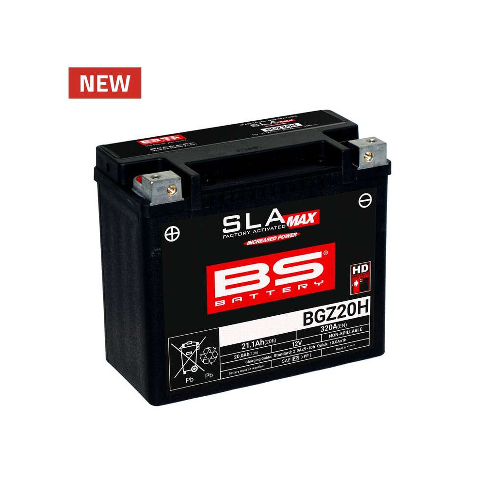 Batterie BS BATTERY SLA Max sans entretien activée usine - BGZ20H BS BATTERY 1 - AVSmoto Racing Parts 