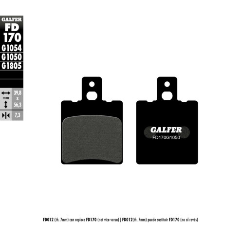 Plaquettes de frein Galfer - Yamaha BW'S 50 / Aprilia PEGASO 125
