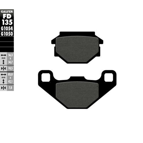 Plaquettes de frein Galfer - Aprilia MX 125 / Aprilia RX 125 / Aprilia PEGASO 125