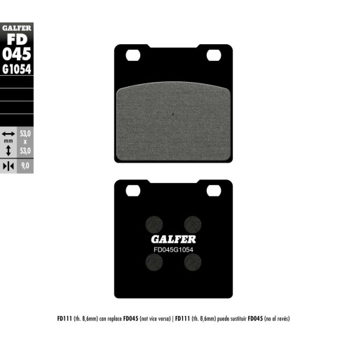 Plaquettes de frein Métal semi-fritté Galfer - Suzuki GS 500 E / Suzuki GSX-R 750 / Suzuki GSX-F 600
