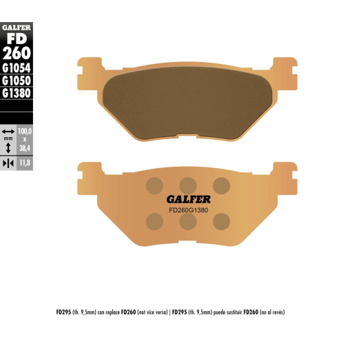 Plaquettes de frein Galfer - Yamaha T-MAX 500 / Yamaha T-MAX 530 / Yamaha T-MAX 560