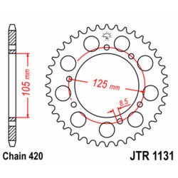 Couronne JT Sprockets acier standard - 420 - 52 dents