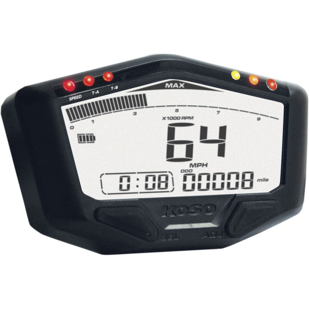 Compteur de vitesse KOSO DB-02 multifonctions noir universel