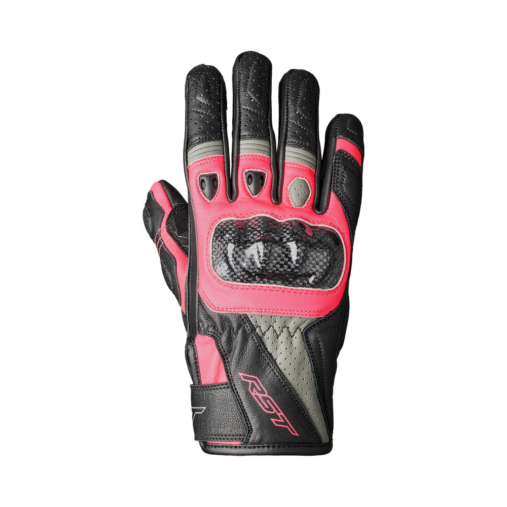 Gants RST Ladies Stunt 3 CE femme cuir/textile - rose