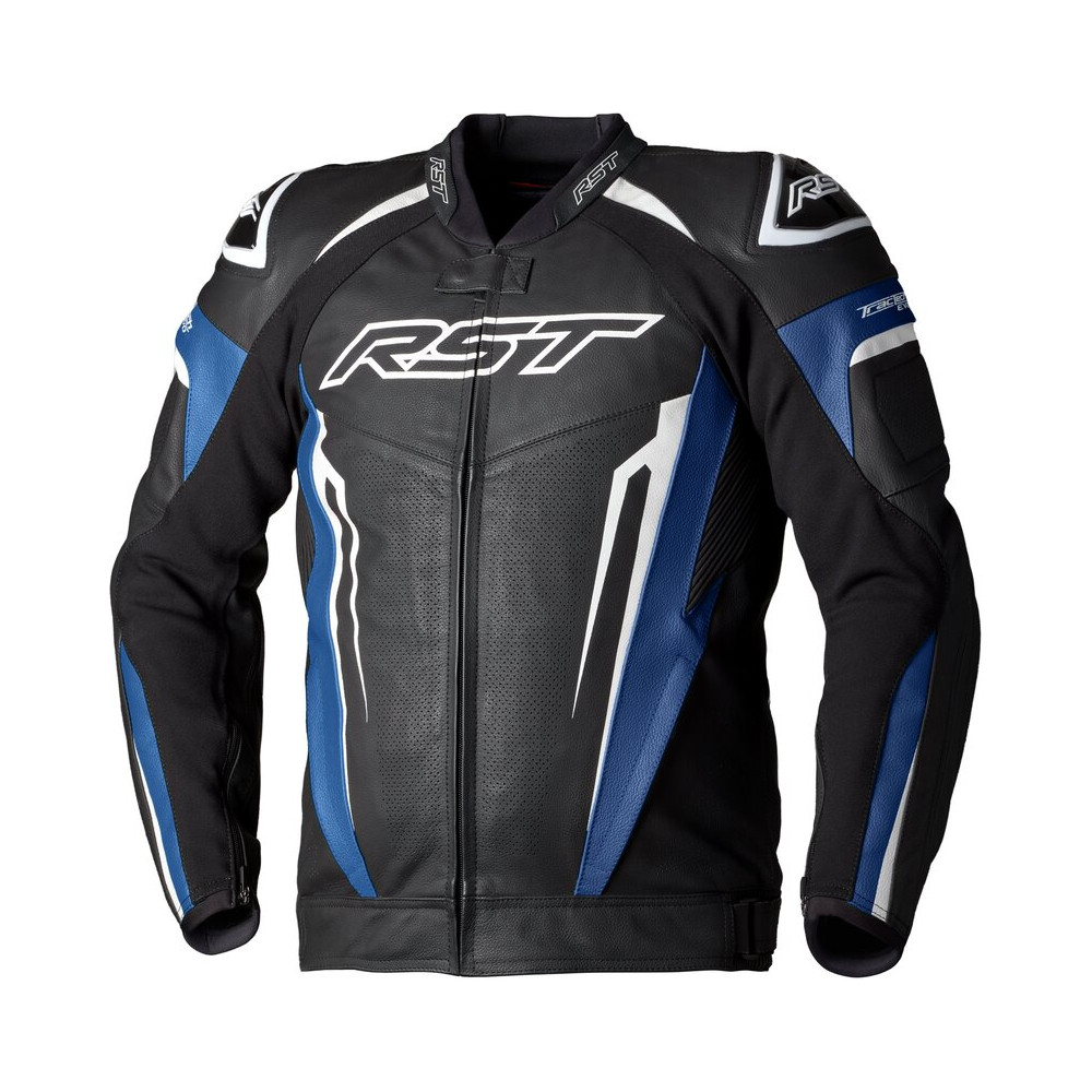 Veste cuir RST TracTech Evo 5 CE homme - bleu/noir/blanc