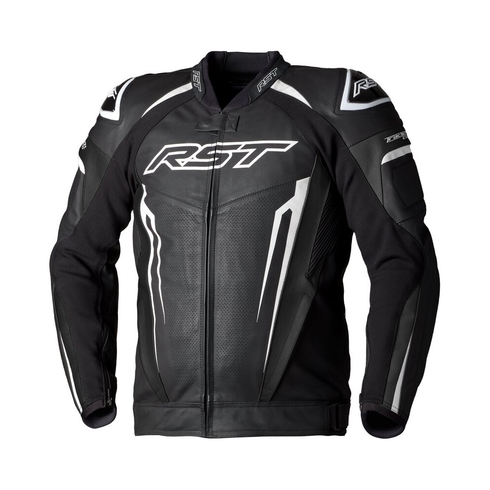 Veste cuir RST TracTech Evo 5 CE homme - noir/blanc/noir