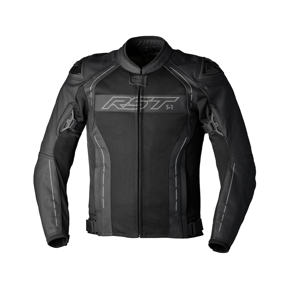 Veste cuir RST S-1 Mesh CE homme - noir