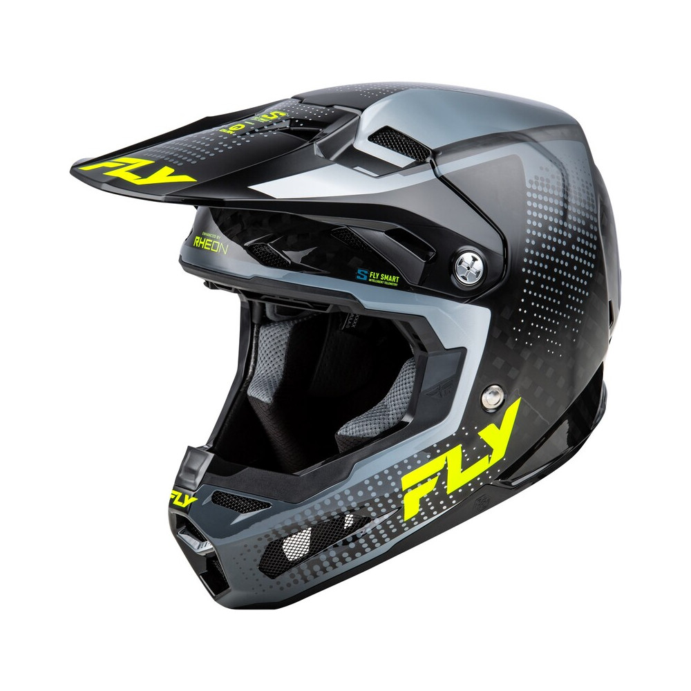 Casque FLY RACING Formula S Carbon Protocol - noir carbone/gris/Hi-Vis