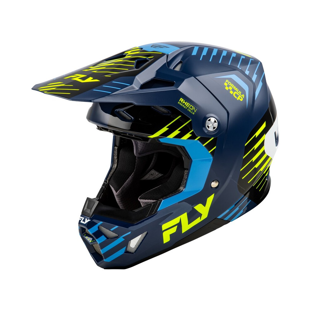 Casque FLY RACING Formula CP Slice - Navy/Hi-Vis/blanc