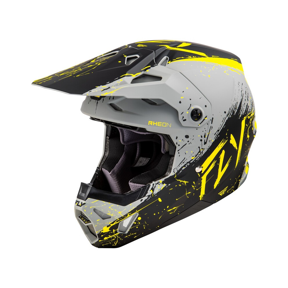 Casque FLY RACING Formula CP Manic - gris mat/noir/jaune