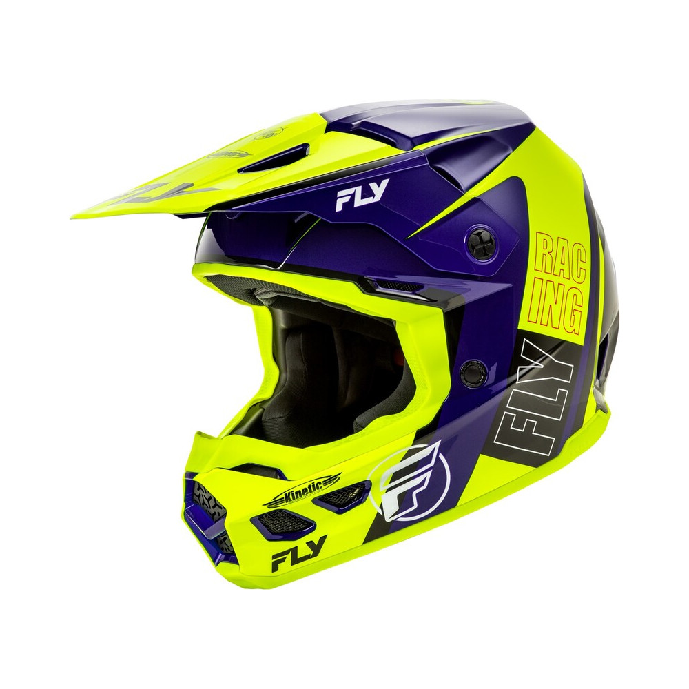 Casque FLY RACING Kinetic Rally - Hi-Vis/bleu/noir