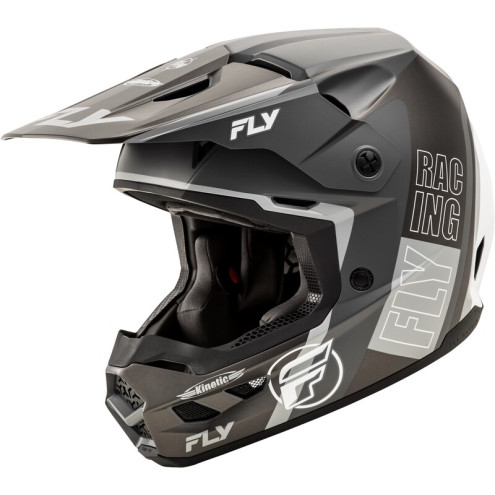 Casque FLY RACING Kinetic Rally - gris mat/noir/blanc