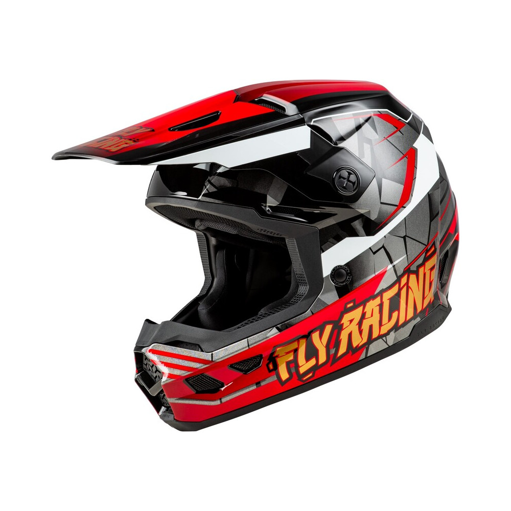 Casque enfant FLY RACING Kinetic Scorched - rouge/noir/blanc