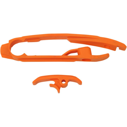 Kit patin de bras oscillant + patin de chaîne inférieur UFO orange KTM