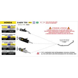 Silencieux Arrow Race-Tech Alu Noir Long - Honda 750 X-ADV 2025-26